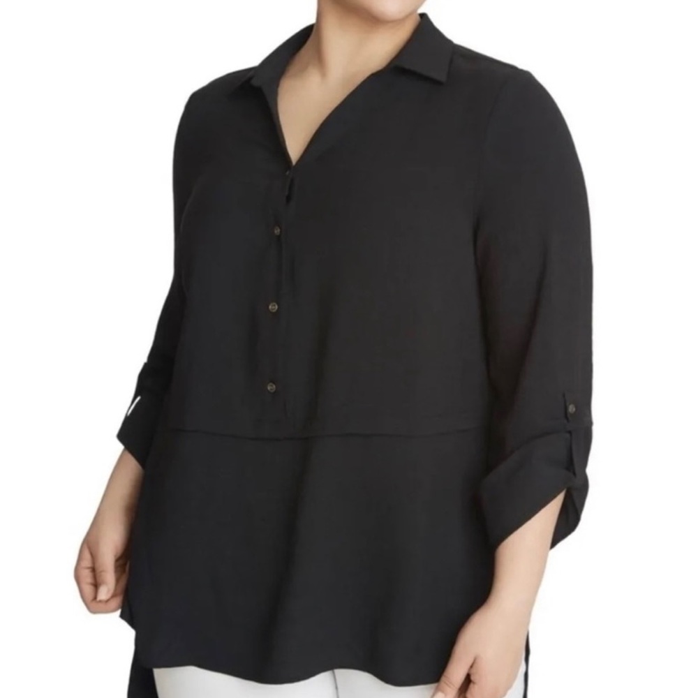 Adyson Parker black blouse size 2x. New without tags. V neck with collar…